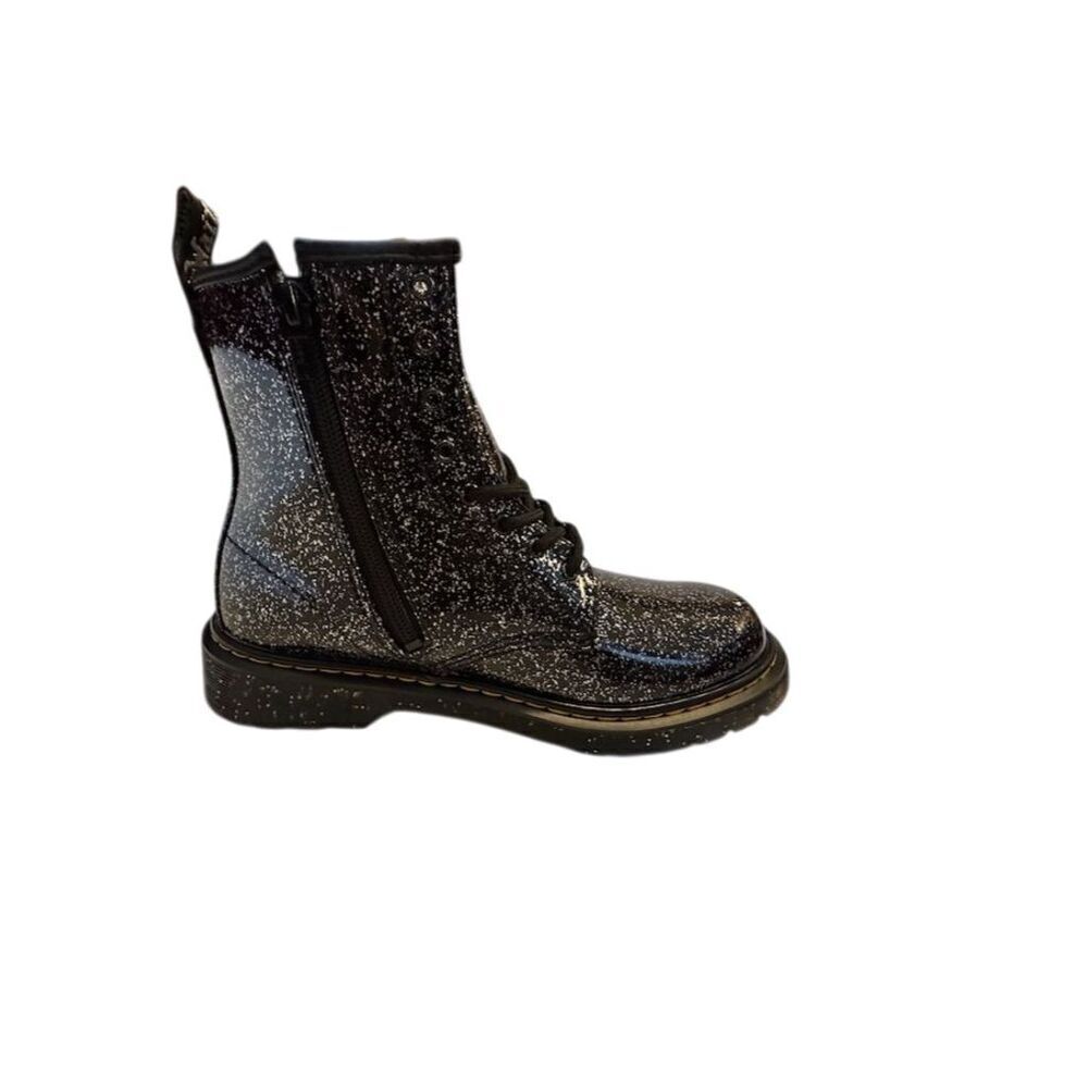 Dr. Martens 1460 Kids Black Glitter Lace-Up Boots Size 6 US